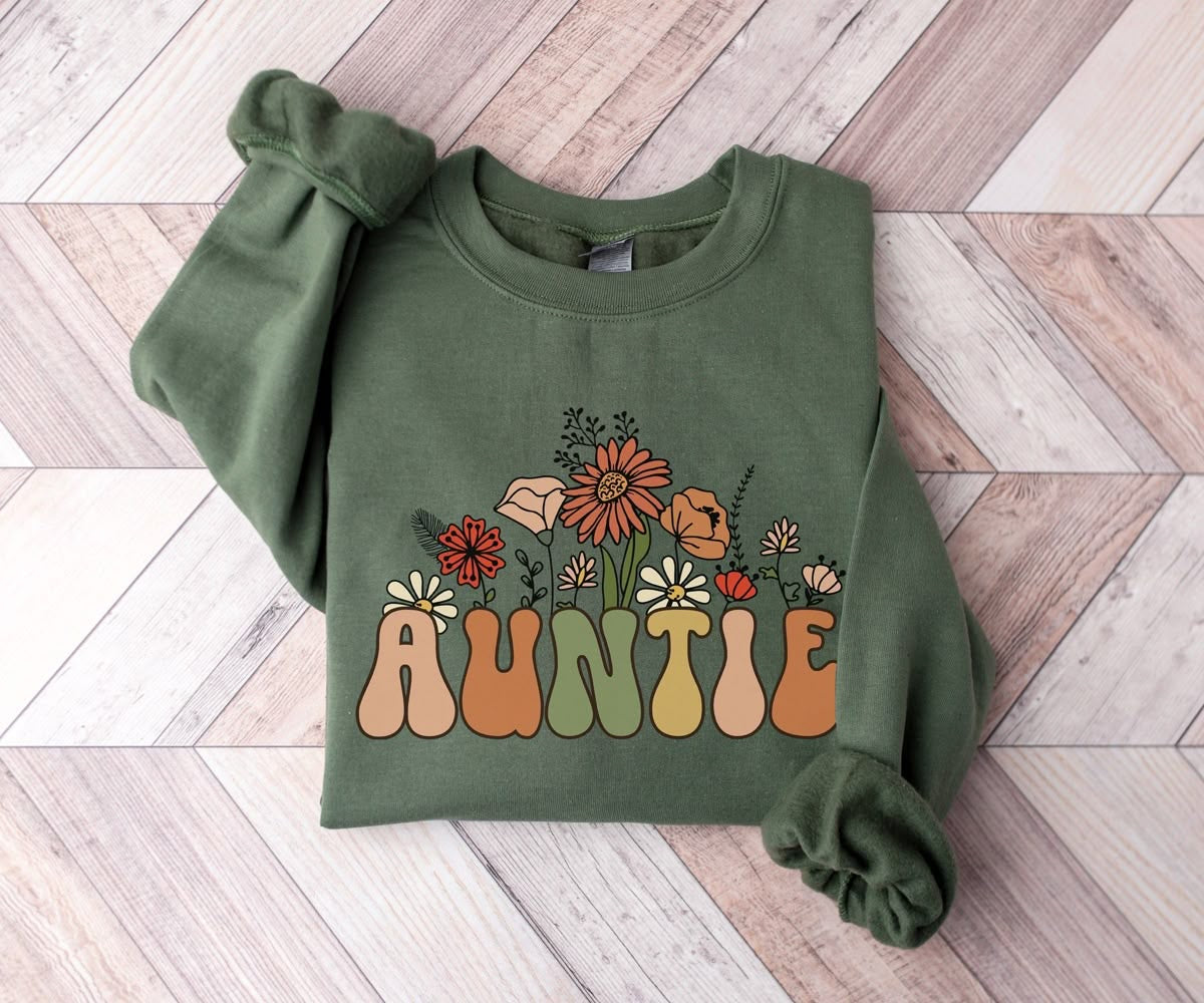 Auntie Floral Crewneck